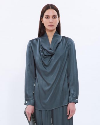 Satin Draped Top - 006031589 - image 1