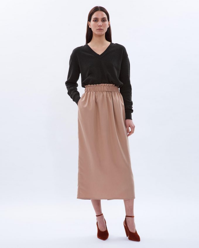 Ruched Long Skirt - 006404156 - image 2