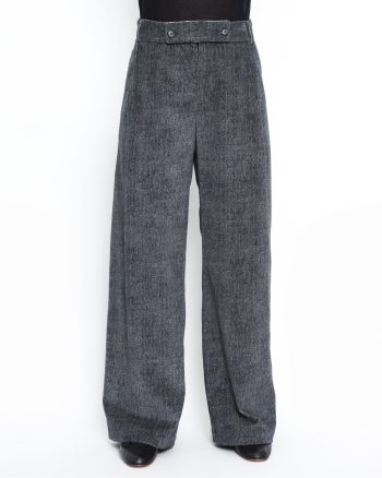 Velvet Herringbone Wide Pants - 001783059 - image 1